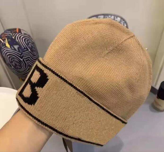 Lettre classique tricoté bonnet casquettes pour hommes femmes automne hiver chaud épais laine broderie froid chapeau Couple mode rue chapeaux Hoq