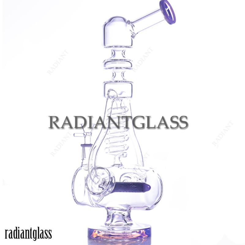 

15'' LOOKAH COIL RECYCLER TO INLINE PERC BONG Hookah GLASS WATER PIPE