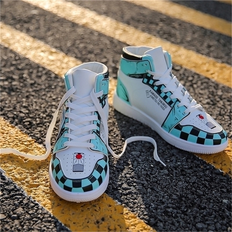

Fashion Anime Shoes Men Vulcanized Sneakers Hip Hop Male High Top Casual Streetwear Cosplay Skateboard Shoe 220812gxgx, Yellow