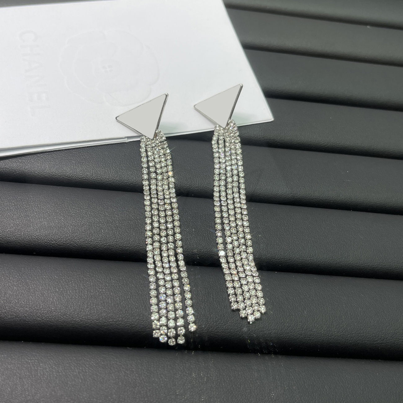 

22ss 15style Brand Design High Quality Double Letter Stud P Family Triangle Long Dangle Brass Earrings Luxury Copper Pearl Rhinestone Jewelry Accessories