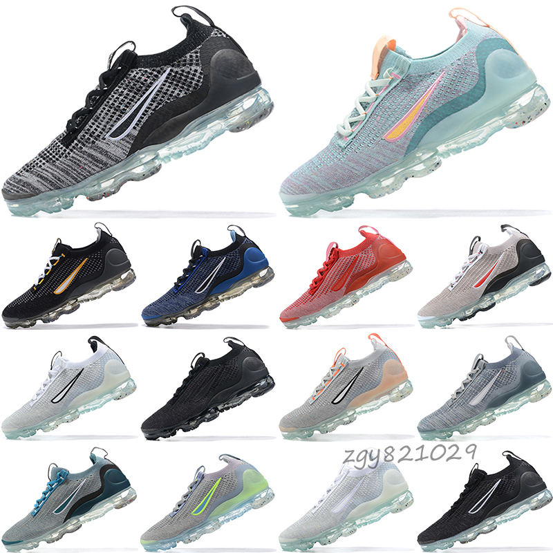 

Mens Womens 2021 FK fly Cushion Running Shoes Triple Black Runners Dark Grey Pure Platinum knit designer woman Sports Sneakers Trainers Size 36-45 zg36, # 26