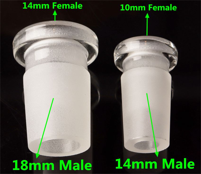 

Smoking 2 Style Mini Glass Bong Adapter Converter Hookah 10mm Female to 14mm Male 18mm Thick Pyrex Oil Rig Adaptor for Quartz Banger Nail