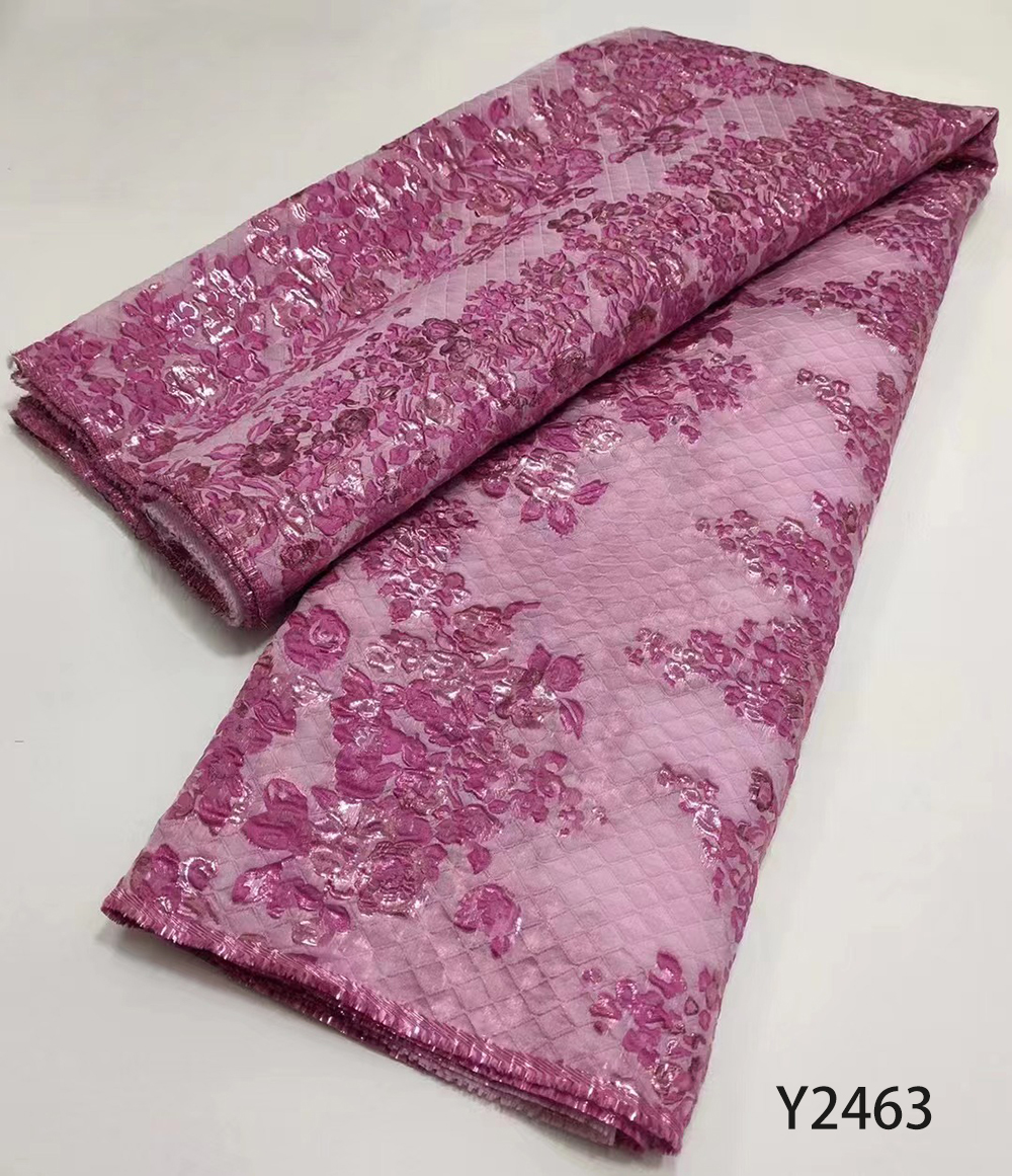 

High Quality Brocade Fabric Damask Jacquard 2022 Latest Soft Embroidery Nigerian French Lace Fabric For Wedding Dress