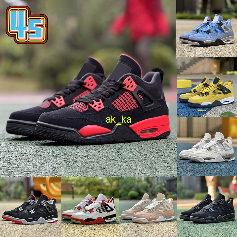 

University Blue 4 4s Men Basketball Shoes Sneaker red thunder white oreo metallic purple black cat shimmer cool grey bred fire red mens, 01 university blue