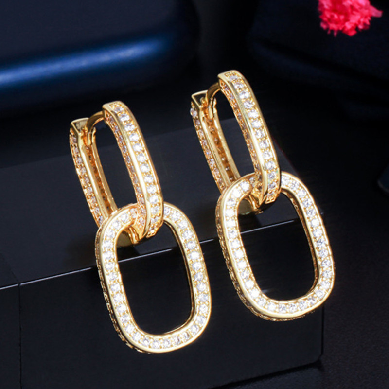 

Fashion Oval Charm earring Copper White AAA Cubic Zirconia designer earrings for Women 18k Gold 925 Sterling Silver Post Earring Luxury Jewelry Valentines Day Gift