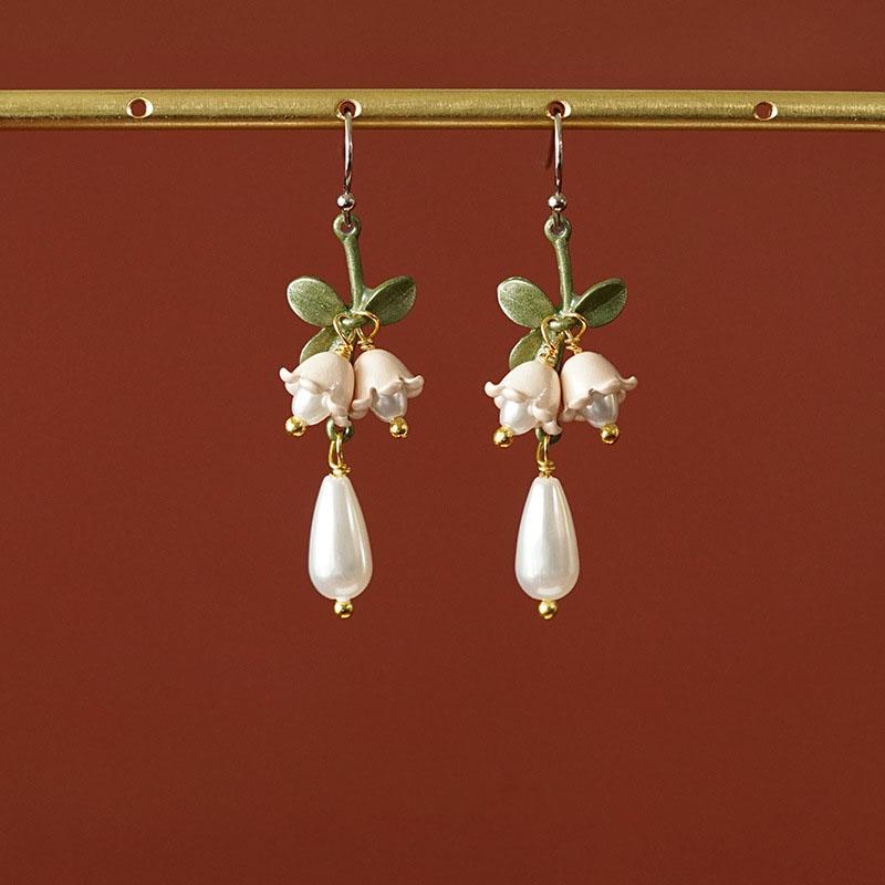 

Dangle & Chandelier Fashion Fresh Girl Flower Pearl Pendant Earrings Ladies Sweet And Cute Hook Trend Wedding Engagement JewelryDangle