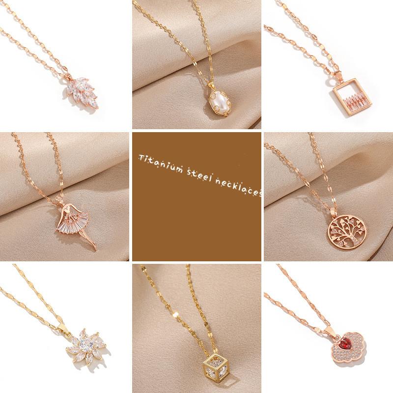 

Chains Titanium Steel Necklace Rose Gold Girl Clavicle Chain Beautiful Temperament Personality Trend Holiday Gifts
