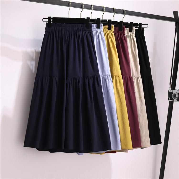

Autumn Casual Design Medium-Length Skirt Women Summer 2022 Women's Korean-Style Irregular High Waist A- Line Skirts, Black