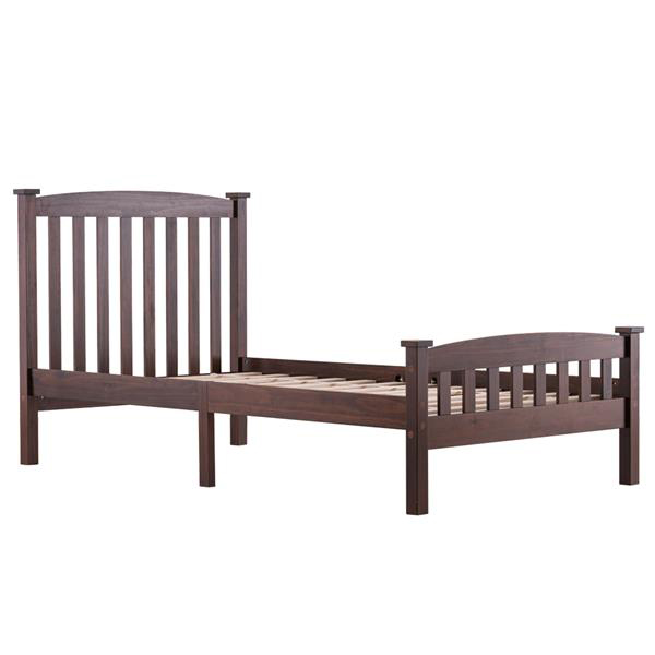 

Bedroom Furniture Cap Vertical Strip Bed Walnut Twin