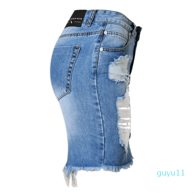 

Summer Casual Split High Waist Short Jeans Skirt Irregular Sexy Pencil Skirts Womens Jupe Faldas, Blue skirt