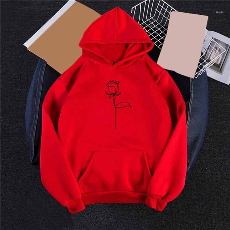 

Fashion Harajuku Winter Oversized Hoodie Women Loose Style Sweatshirt Autumn Streetwear Rose Printing Hoodies Pullovers Women, Blue