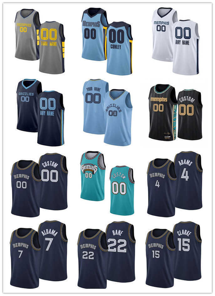 

75th Men Women Youth Memphis''Grizzlies''4 Steven Adams 7 Santi Aldama 22 Desmond Bane 15 Brandon Clarke Custom Basketball Jersey, Color