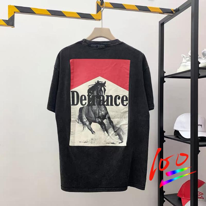 

Men' T-Shirts Arnodefrance Washed Old Vintage Men Women Fashion Summer Steed Cowboy Print High Quality Brand Clothing Casual Tops TeeMen
