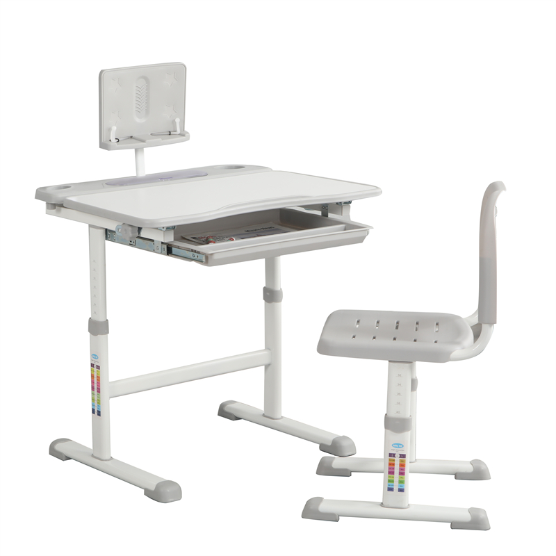 

adjustable kids study table & chair set with tilt Desktop/Reading Board/Pull-Out Draw