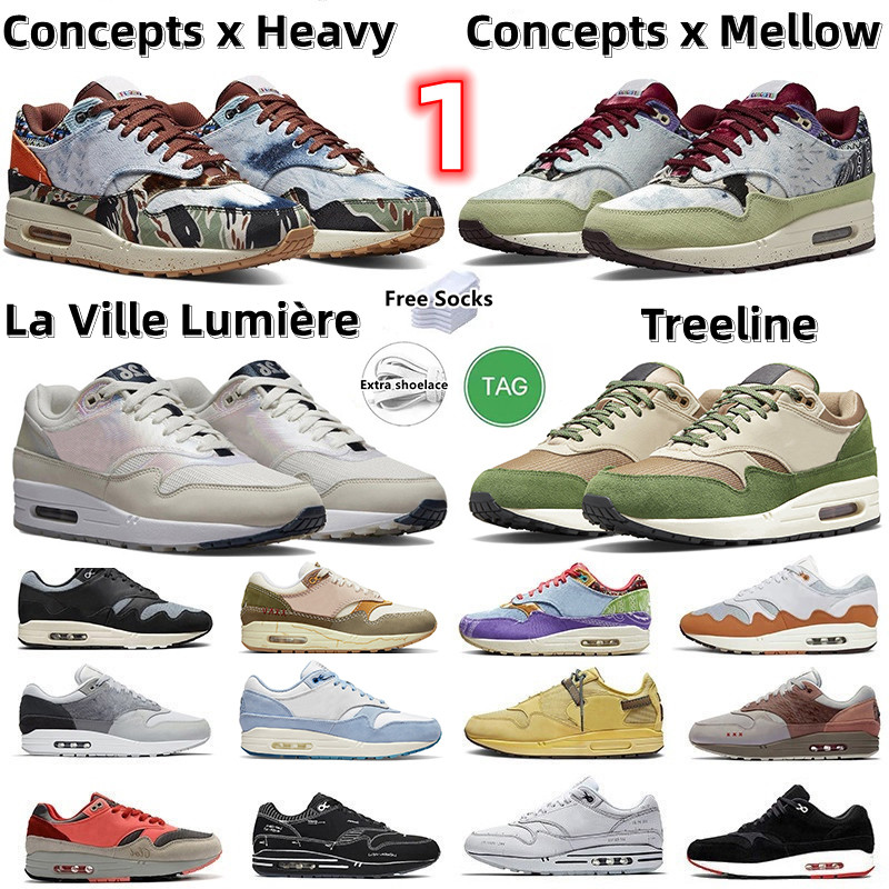 

Concepts x Heavy Mellow 1 87 running shoes The City of Lights Far Out Wabi-Sabi Blueprint Patta Black Aqua Noise Treeline Elephant men women sports sneakers Designer, Color#42