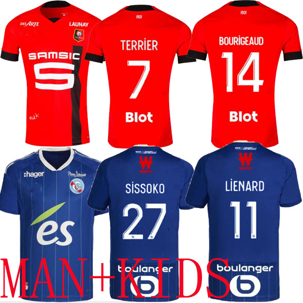 

Stade Rennais 22 23 soccer jerseys Rennes RC Strasbourg Alsace 2022 SULEMANA BOURIGEAUD TERRIER DOKU AGUERD TRAORE AJORQUE DIALLO DJIKU THOMASSON SISSOKO, White training