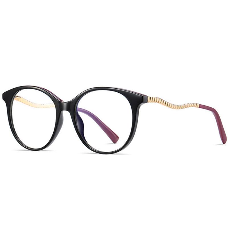 

Sunglasses TR90 Round Anti Blue Light Chain Spring Leg Optical Glasses Frames Women Fashion Computer Eyeglasses 50966