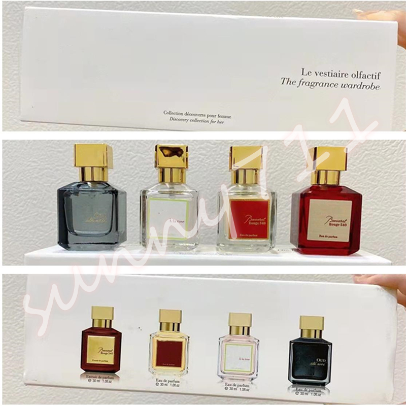 

Newest Perfume 30ml 4pcs set Rouge540 Extrait Eau De Parfum Fragrance spray incense fast ship