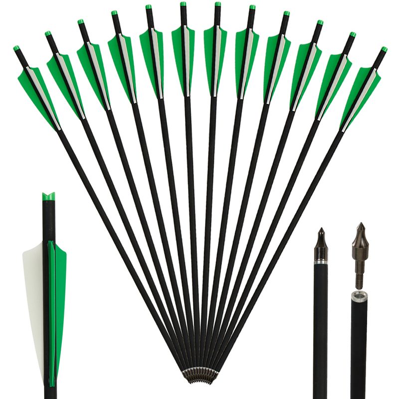 

Crossbow Arrows 20/22 Inch Mixed Carbon Arrows Diameter 88 mm Tip Archery Hunting Shooting Removable Arrowhead Green 220812