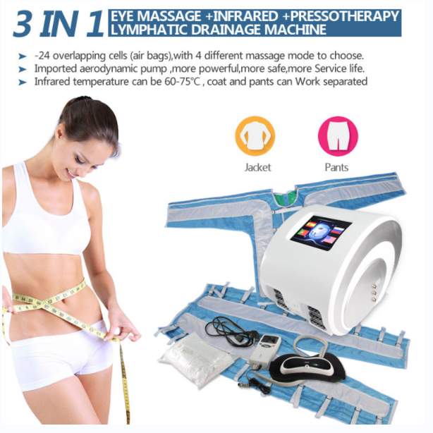 

Lymphatic Detox High Pressure Air Compressor Presoterapia Fat Burning 24 Chambers Compression Machine Fat Burning Body Slimming Blanket For Salon Spa