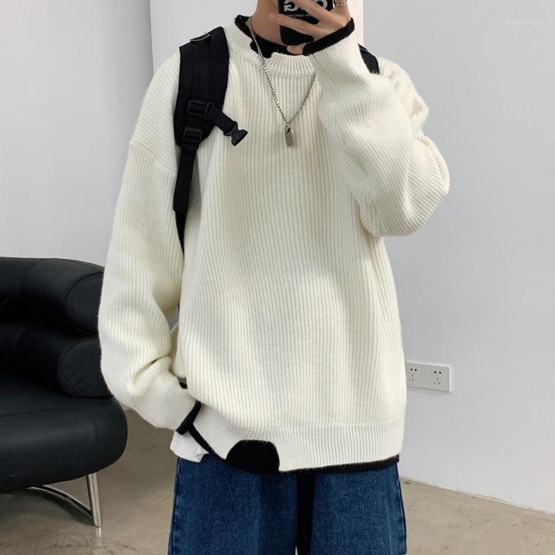 

Men's Sweaters White Men Autumn Winter Casual Tops Fashion Clothing Oversized Pullover Sweater Long Sleeve Knitted Shrits Begu22