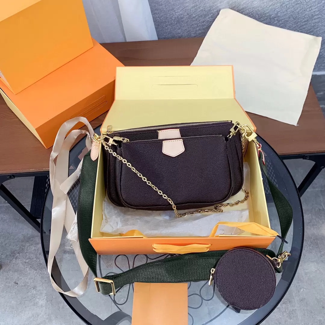 

Designer Locked three-piece set Lady Famous Cross Body Shoulder Bags Practical Casual Light Hasp Flap Wallets Women Interior Compartment Popular Shopping Handbags, Red