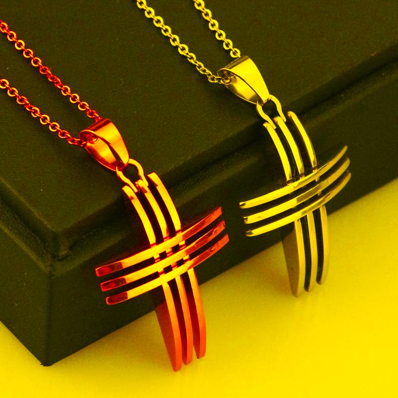 

Pendant Necklaces Big 316L Stainless Steel Pendants Cross Cast Thorn Men's Woman's For Men Woman Necklace HZD02741Pendant