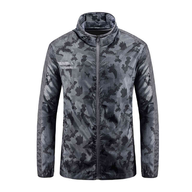 

High Quality Outdoor Sun Protection Clothing Men's Ultra-thin Breathable Jacket Lightweight Shirt Fishing Mens, Gray