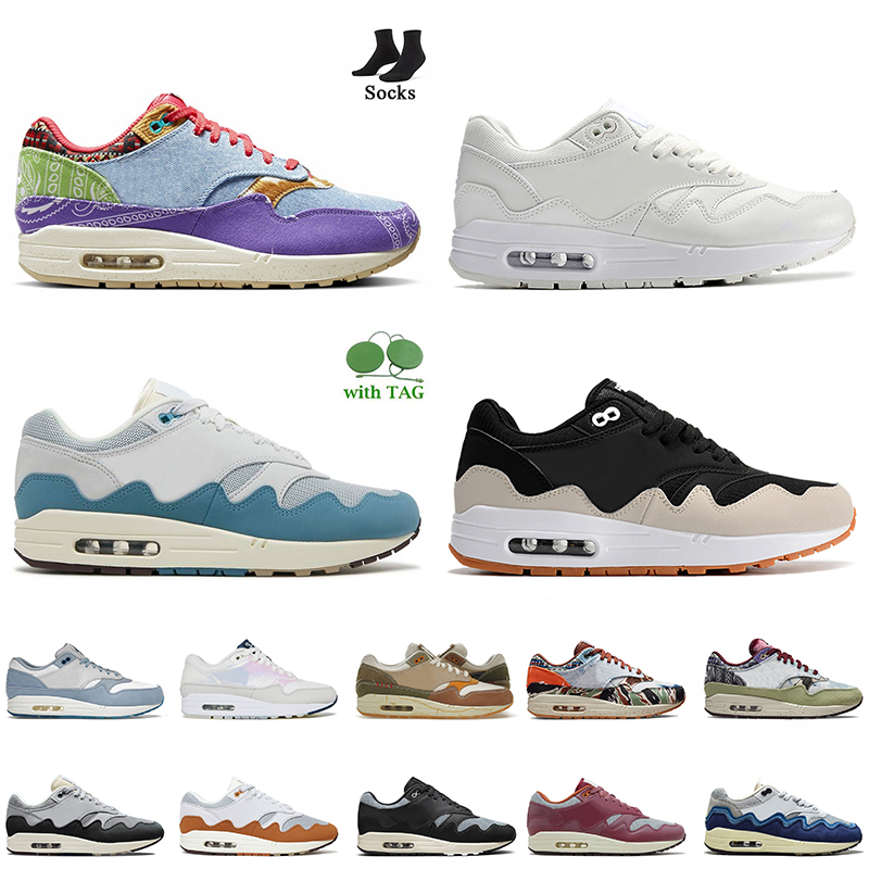 

Big Size us 13 Mens Running Shoes Patta 1 Waves Monarch Black Grey Beige Brown Designer Sneakers Denim Olive Canvas 87 Blueprint Wabi Sabi Concepts Heavy Women Trainer, C47 white red 36-45