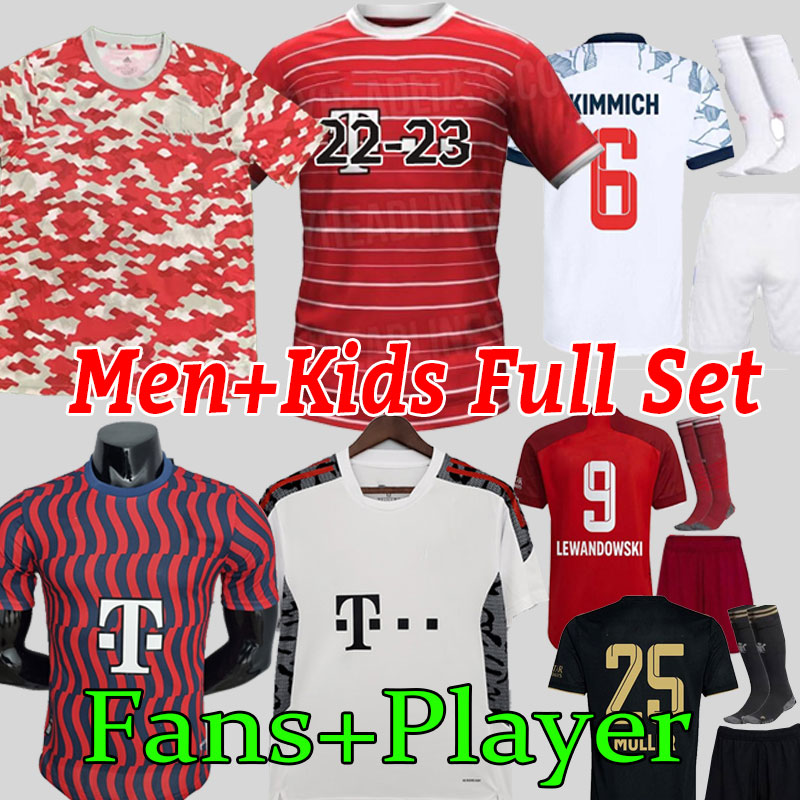 

FANS Player version BaYern soccer jersey 21 22 23 LEWANDOWSKI SANE KIMMICH COMAN MULLER DAVIES football shirt Men + Kids sets kit uniform MUSIALA GORETZKA PAVARD SOCKS, Home+patch