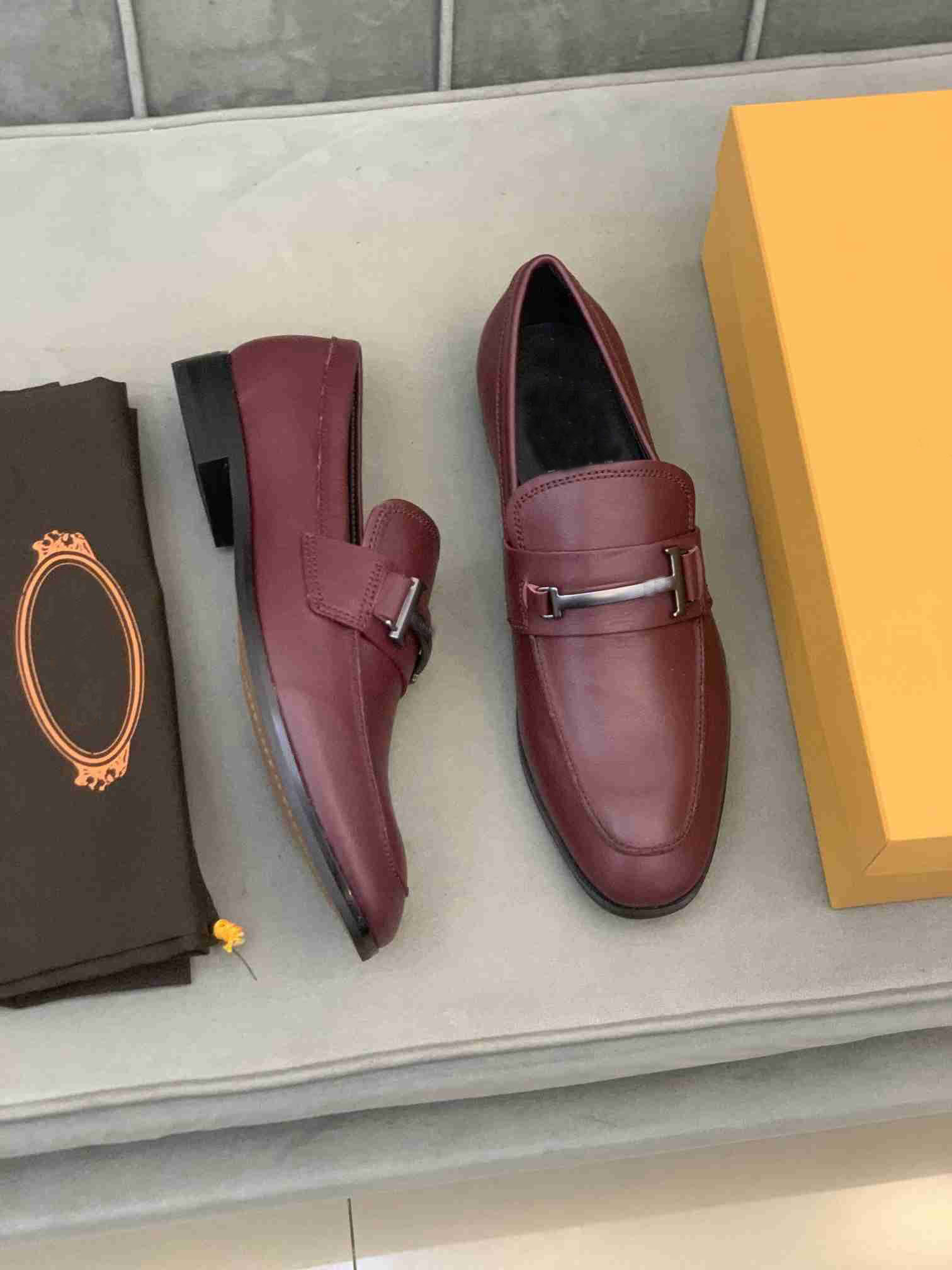Orignal Box Top New Mens Oxfords Shoes Business Party Dress Casual Slip On Real Leather Office Wine Size 38-46