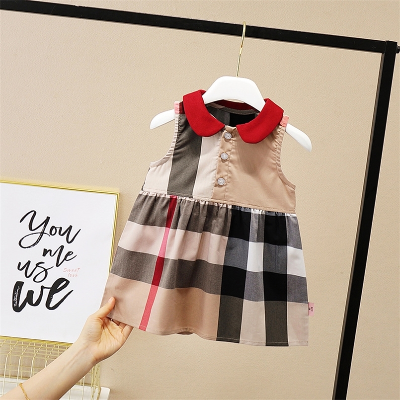 

Girls Plaid Dress Children Classic Fashion Party A line Casual Clothes 1 7T for kids Princess Birthday Holiday 220614, As picture