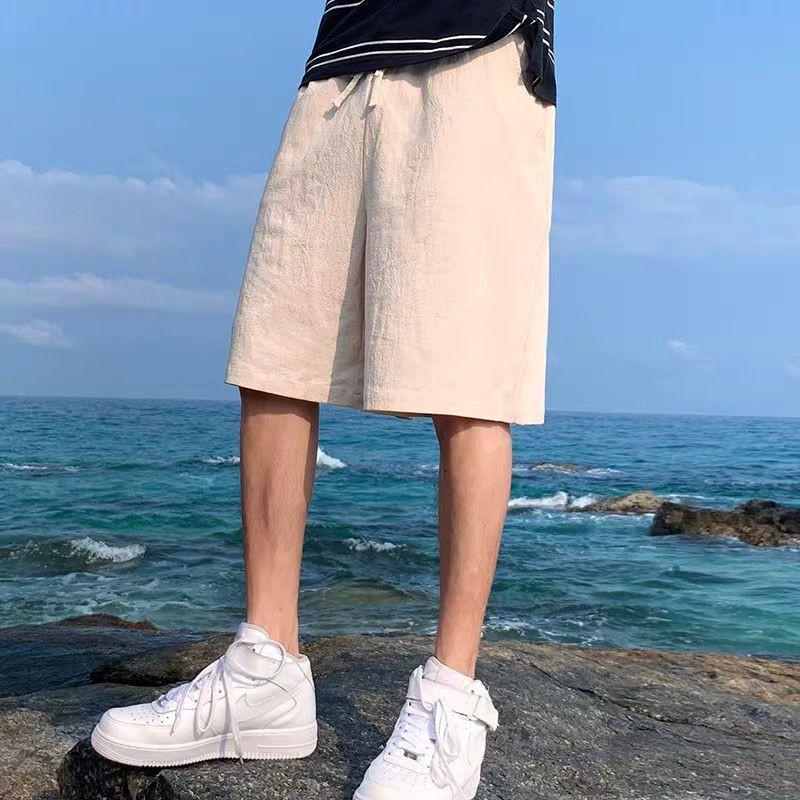 

Men's Shorts Summer Cotton Linen Men Male Big Size High Quality Half Pants Solid Simple Straight Teenagers Sweatpants -7XL 8XLMen's, Black