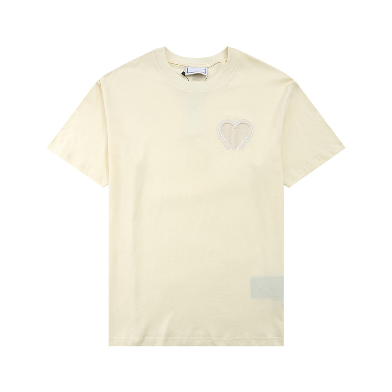 

Men's T-shirts Paris Fashion Mens Designer t Shirt Amis Embroidered Red Heart Solid Color Big Love Round Neck Short Sleeve T-shirt for Men and Womenrw64