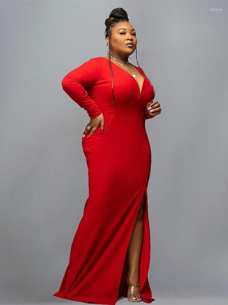 

Plus Size Dresses Women Clothing Fashion Elegant Evening Bodycon Party Sexy Long Red Dress Wholesale Bulk Drop Loli22
