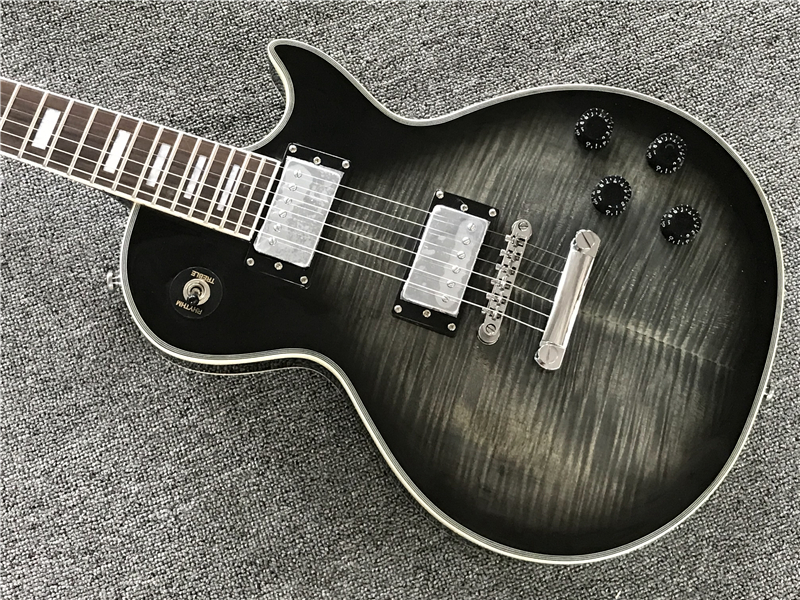 

Classic electric guitar selected tiger skin texture bright gray professional accessories free delivery to home