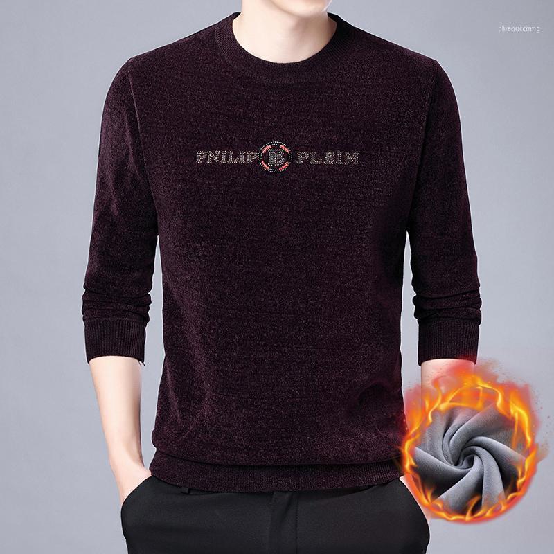 

Men's Sweaters Men Fashion Round Collar Slim Fit Long Sleeve Thick Wool Warm Knit Sweater 2022 Autumn Winter Male High Quality Wollen Pullov, Black