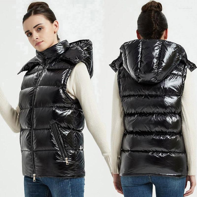 

Women' Vests Black Stand Collar Women Fashion Zipper Sleeveless Jacket Coats Elegant Autumn Winter Short Female Ladies IAC Luci22, Dark blue