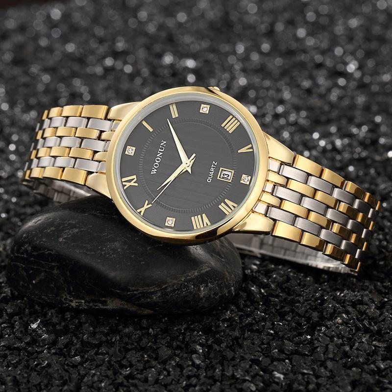 

Wristwatches 2022 Man Watch Mens Watches Top Gold Stainless Steel Quartz Ultra Slim Relogio Masculino, 8000bgb