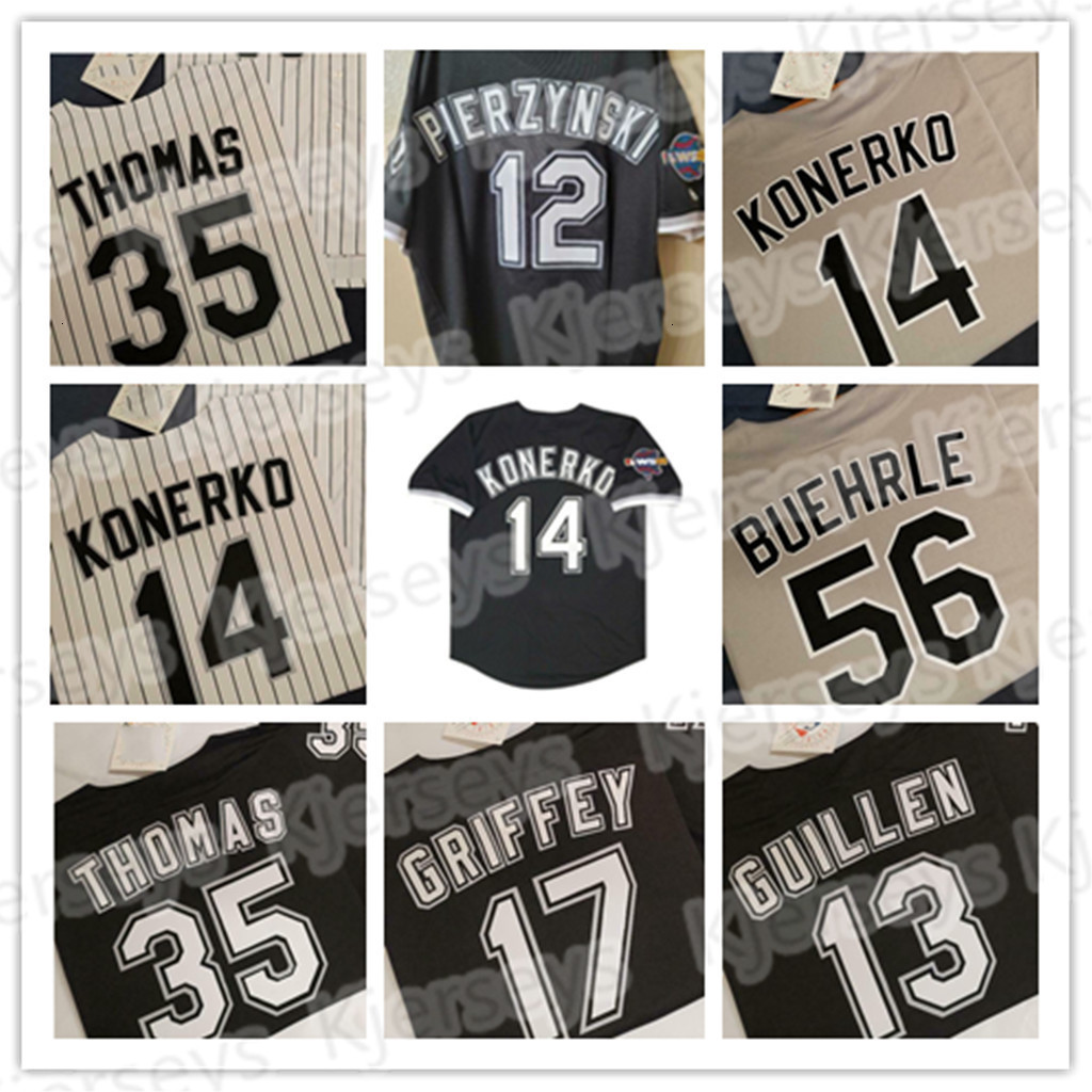 

2005 WS Champions Retro Baseball Jersey 14 Paul Konerko 24 Joe Crede 35 Frank Thomas 56 Mark Buehrle 13 Ozzie Guillen AJ PIERZYNSKI, Women s-2xl