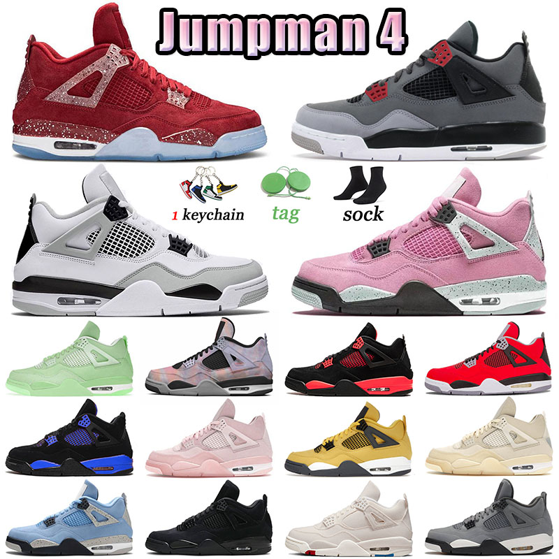 

High quality 4 Jumpman Basketball Shoes off 4s Sneakers Designer Sports Red Thunder Infrared Trainers University Pink White Oreo Military Black Taupe Haze Women Men, 36-47 7 white oreo
