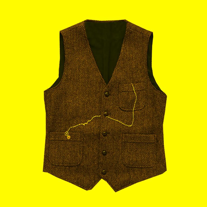 

Men's Vests Men's Suit Formal V Neck Wool Green Herringbone Tweed Casual Waistcoat Business Vest Groomman For WeddingMen's, Black
