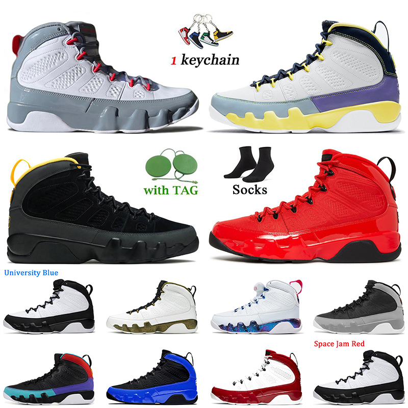 

Athletic Jumpman 9 Mens Basketball Shoes With Socks 9s Fire Chile Red Change The World University Gold Iridescent Racer Blue White Pink Statue Men Trainers Sneakers, D38 dream it;do it 40-47