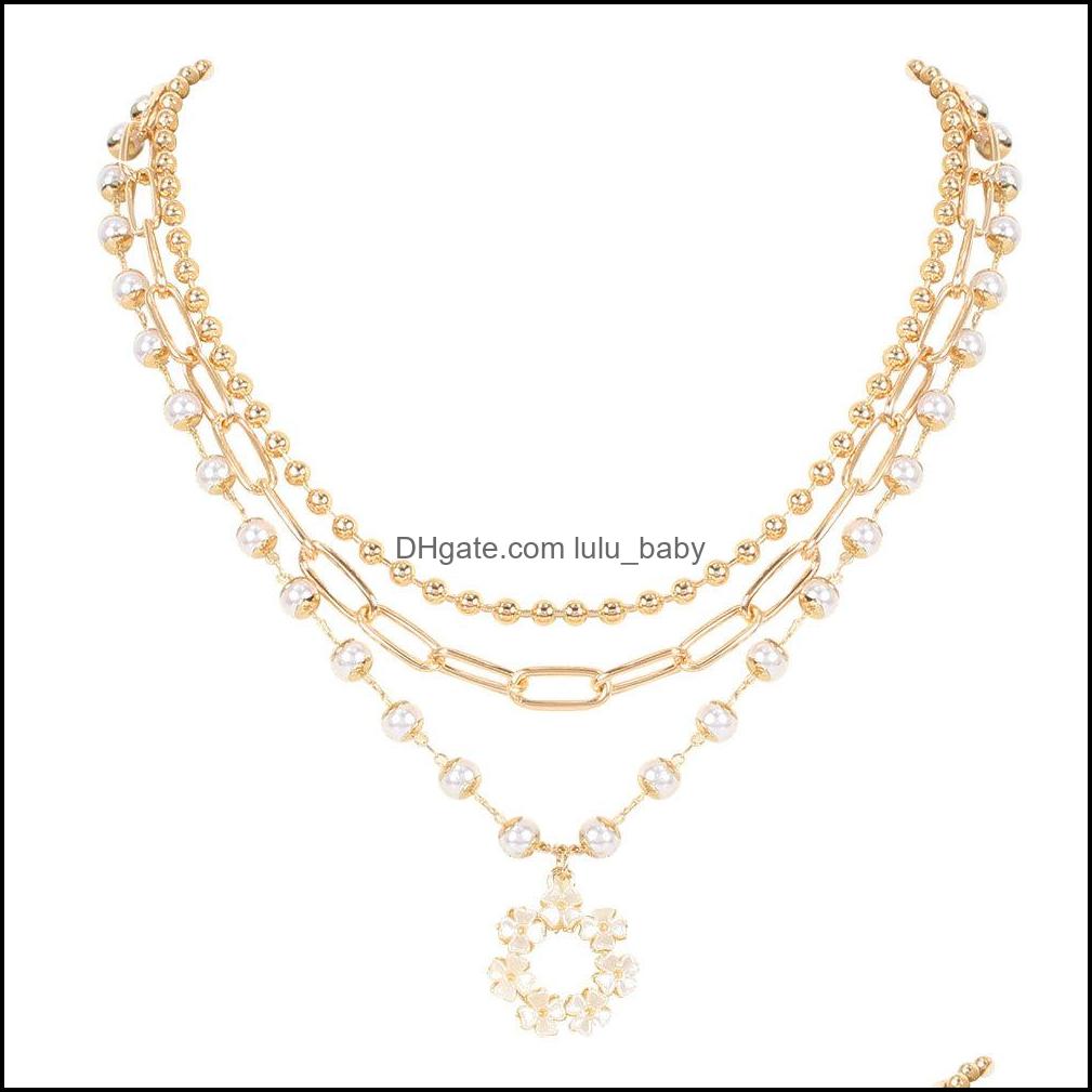 

Pendant Necklaces Pendants Jewelry Fashion Golden Alloy Ring Special-Shaped Pearl Designer Retro Personality Mix And Match Handmade Clavic