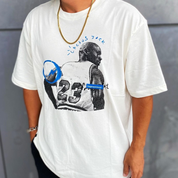 

USA Summer Spring Tripartite cooperation Tee Luxury Fashion Basketball Fragment Hip Hop Tshirts Men Women Skateboard High Street T-shirt, White