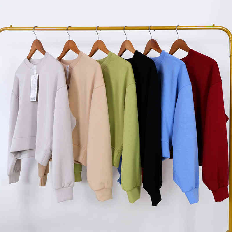 

Lu Winter Thick Women Half-zip Hooded Sweater Sports Top Long Sleeve Yoga Jacket Slim Round Neck Air Layer Coat, Haze blue