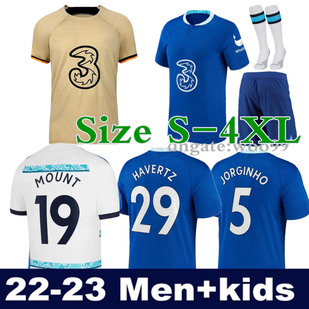 

S-4XL 22 23 soccer jersey STERLING KOULIBALY CUCURELLA HAVERTZ ZIYECH football shirt 2022 2023 MOUNT PULISIC JORGINHO KANTE CHILWELL Men Women maillot foot