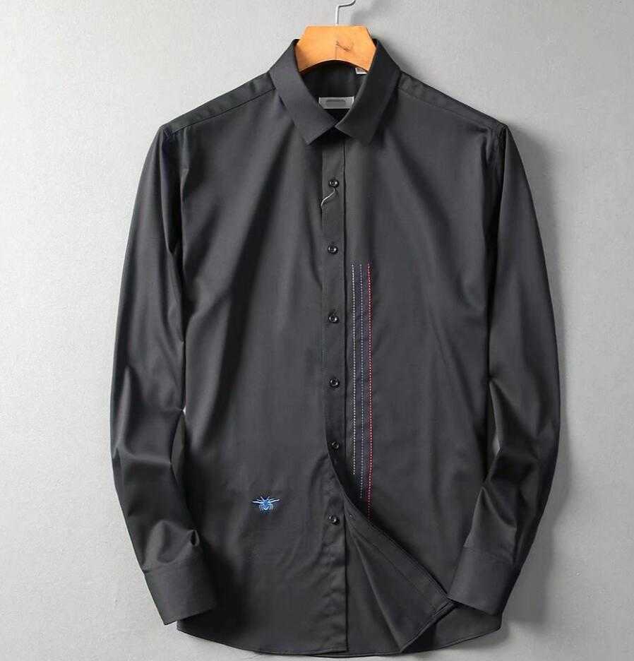 

2021US business brand thin checked shirt, fashion desigr brand long sleeve cotton casual sthirt stripe cooperative shirt size -3XL #g2, Customize