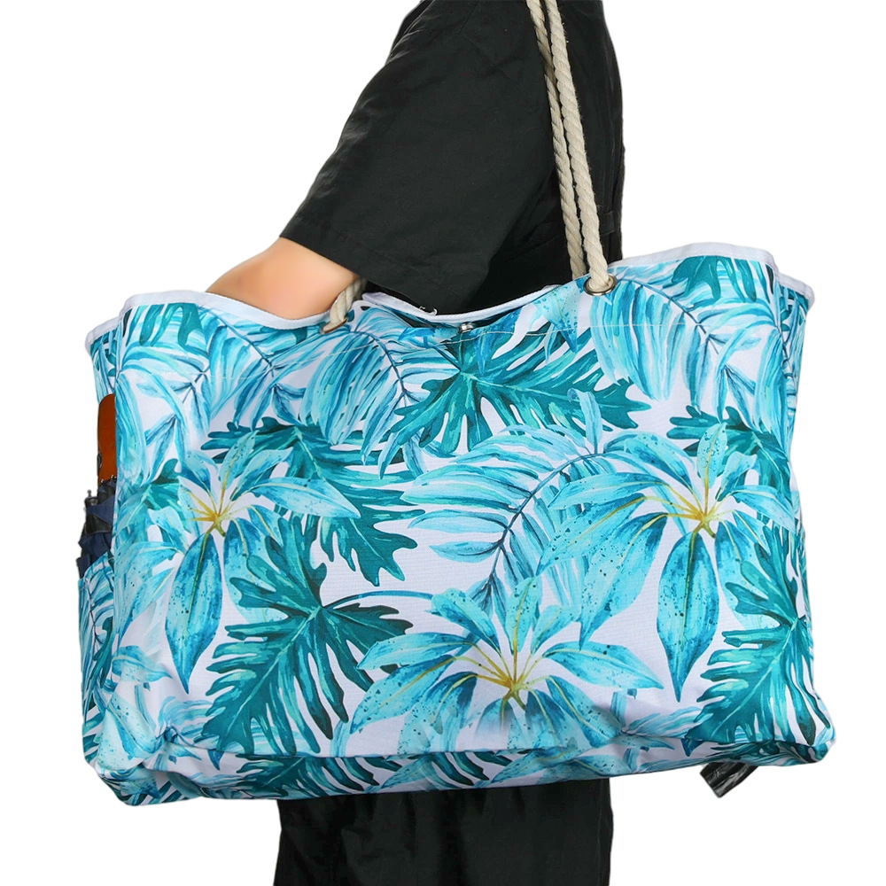 

Women Vacation travel beach bag ladies supplies storage bags tote bag large capacity waterproof designer handbag travels pouches train cases backpack, Blue striped unlined