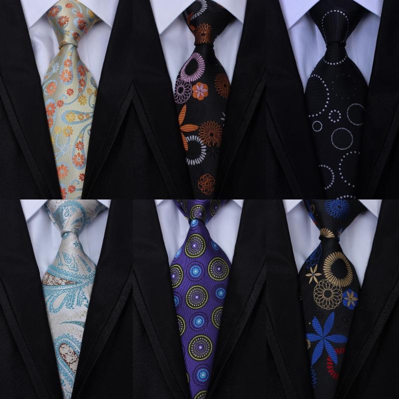 

Bow Ties Fashion Men 8cm Paisley Tie Jacquard Woven Men`s Wedding Business Party Mens Necktie Gravata